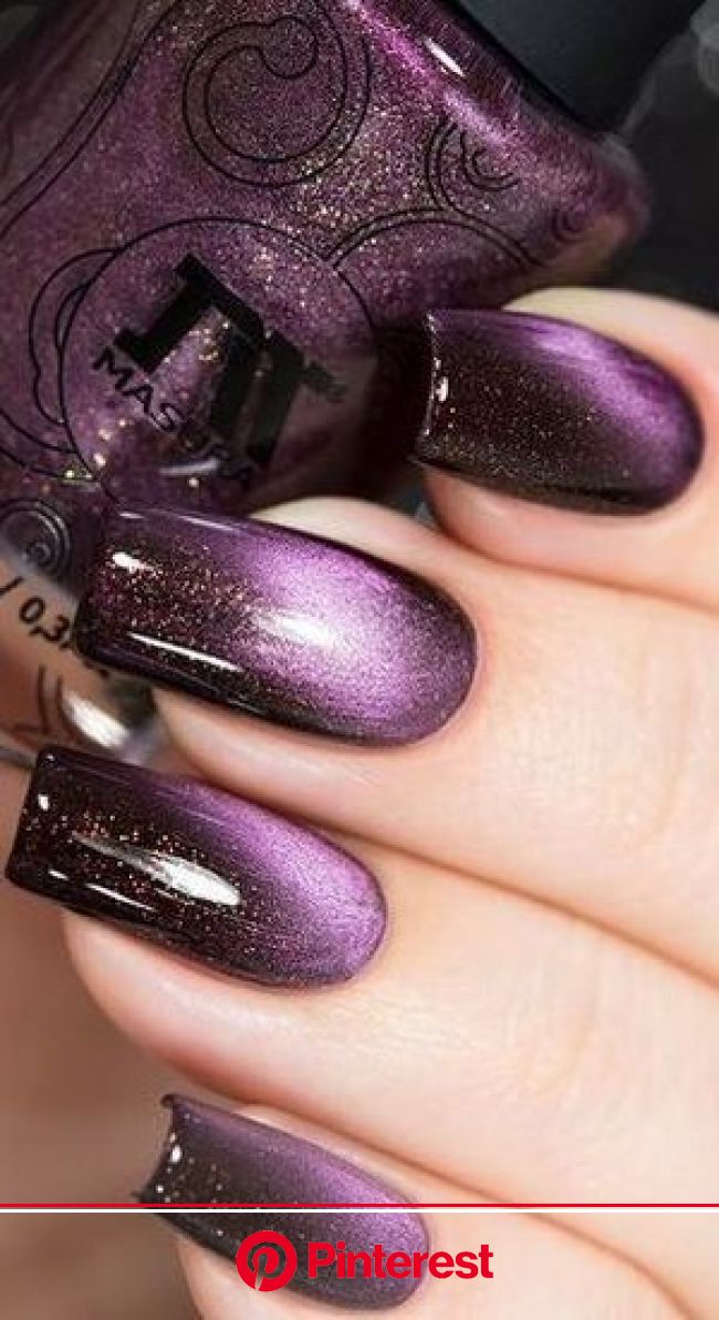 Pin by Melissa Testerman on winter and holiday nails | Purple nails, Purple acrylic nails, Magnetic nail polish