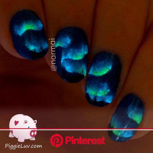 Aurora Borealis Nail Art Glow In The Dark Glow Nails Galaxy Nail Art Light Nails Clara Beauty My