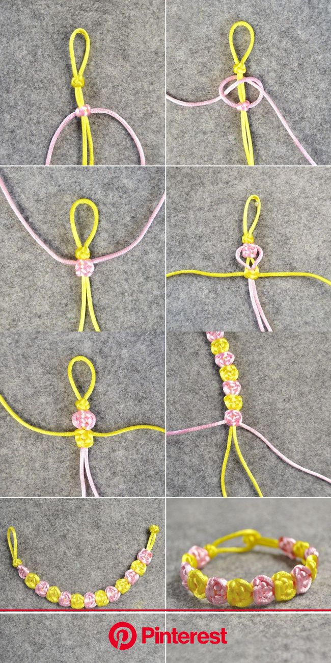 #Beebeecraft Tutorials on how to make #threadbracelet with flower pattern. | Diy friendship bracelets patterns, Macrame bracelet patterns, Bracelet cr
